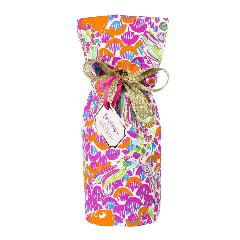 Lilly Pulitzer Wine Tote Bag Pink I'm So Hooked